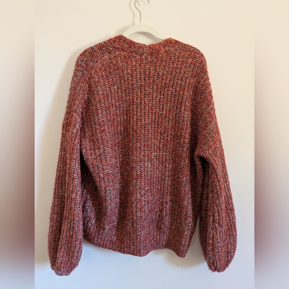 Cozy Knit Cardigan Sweater - Rust - Picture 5 of 7